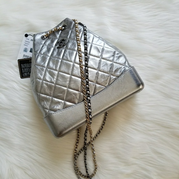 chanel gabrielle backpack silver